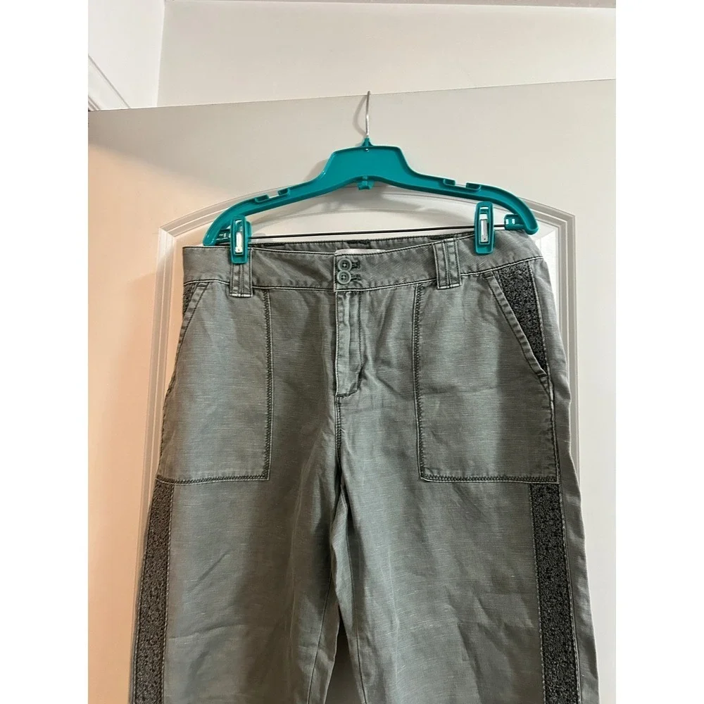 Sundance Womens Sage Green Linen Blend Pants Sz 12 - Picture 3 of 11